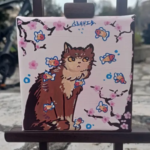 Cat with Goldfish