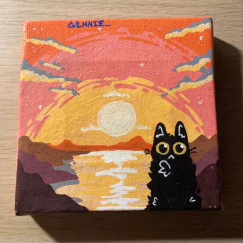 Cat with Sunset