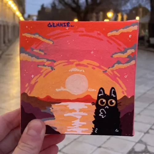 Cat with Sunset